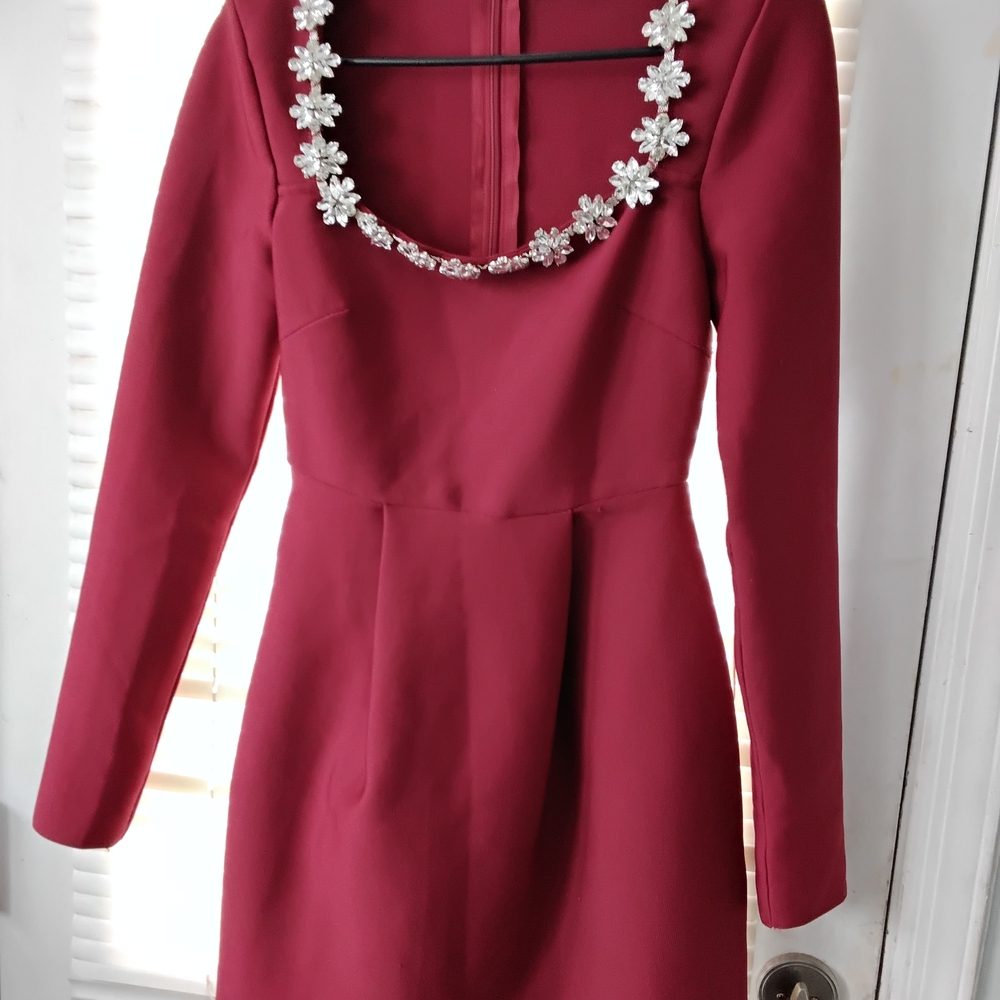 Chic Long Sleeve Dress with Floral Accents